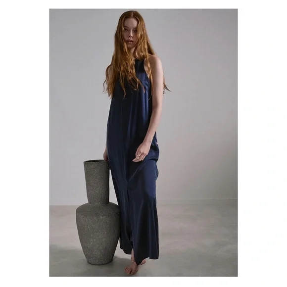๐ SOLD ๐ New! LUNYA Racer Washable Silk Slit Maxi Dress - Picture 3 of 14